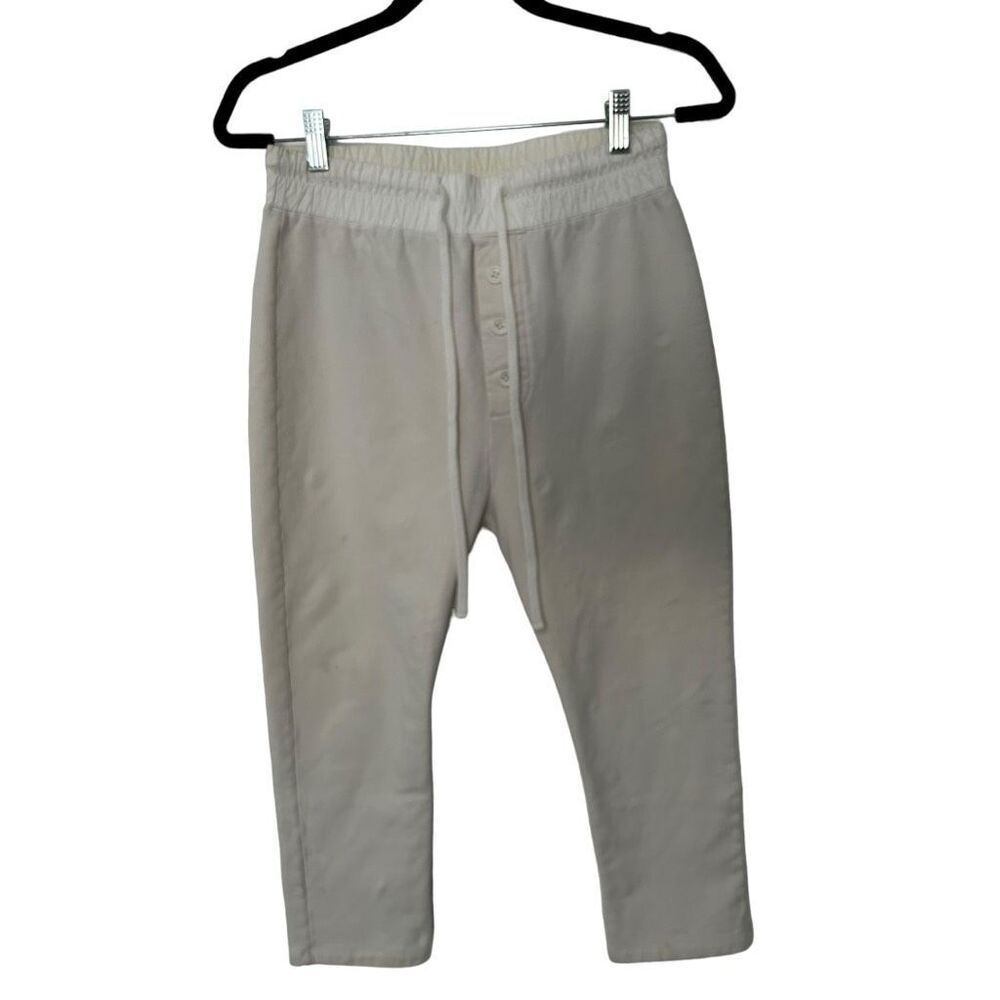 Standard James Perse Cropped Capri White Sweat Pants Women's Size 0 US Elevated